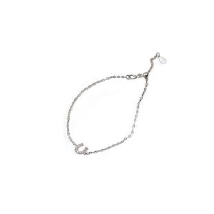 S925纯银手链女字母U形简约ins小众设计冷淡风气质学生闺蜜手饰