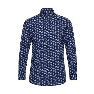 亲肤舒适callisto卡利斯特春男士新款棉质透气亲肤印花衬衫潮