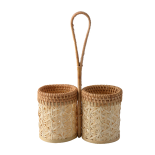 oakliving法式高级感收纳篮家用厨房筷子收纳桶笔筒杂物整理置物