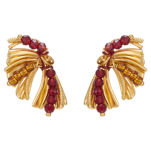 MONSECRET棕榈烟花耳钉绚烂烟花耳饰圣诞新年红配饰小众设计送礼