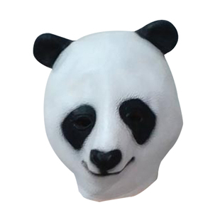 万圣节大熊猫面具成人cos乳胶动物头套功夫熊猫道具儿童熊猫头