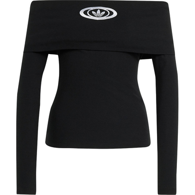 Adidas/阿迪达斯正品三叶草女士透气修身一字露肩长袖KA2690