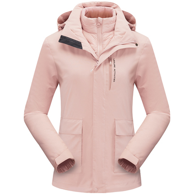 德国羽绒服冲锋衣女两件套内胆可拆卸羽绒衣男防水三合一鸭绒新款