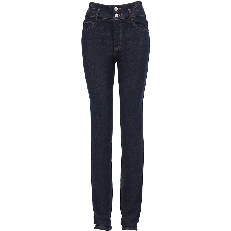 Vero Moda牛仔裤女25冬季含棉加绒高腰拉链搭靴子紧身裤325432010