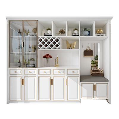 3期免息美式酒柜鞋柜一体高柜