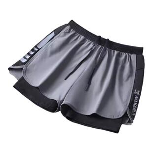 运动短裤男三分马拉松田径健身跑步裤内衬骑行冰丝夏季速干训练