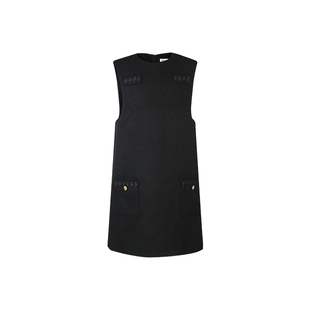 aaaaxbbb 蒙马特万花筒 羊毛背心裙百搭连衣裙格纹黑色内搭