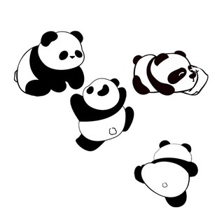 熊猫汽车贴纸遮划痕防水防晒车头车尾车身装饰车门大面积车贴画