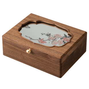 实木首饰盒收纳盒项链珠宝盒中式高档精致黄金饰品盒订婚新婚礼物