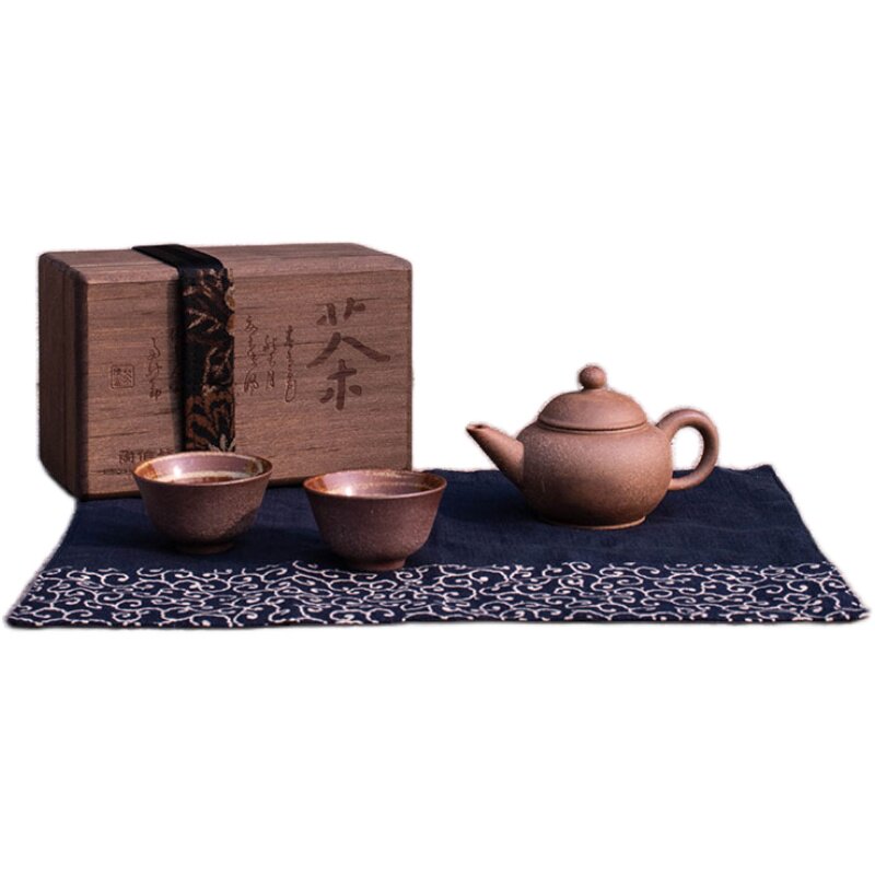 陶作坊便携茶具一壶二杯小壶