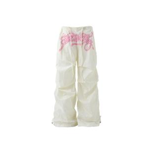 BJHG不计后果阔腿休闲裤女款夏季潮牌运动裤子宽松复古印花伞兵裤