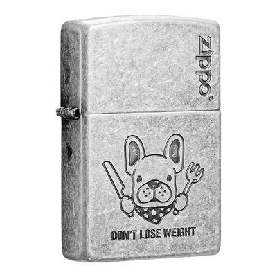 zippo萌宠系列仿古银蚀刻送礼