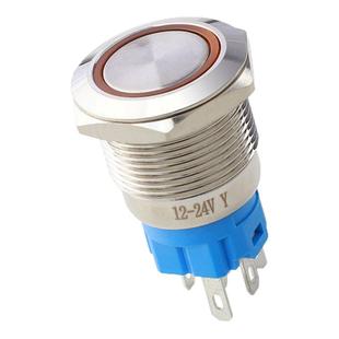 金属按钮开关12/16/19/22mm启动电源24v停止防水带灯220V自复自锁