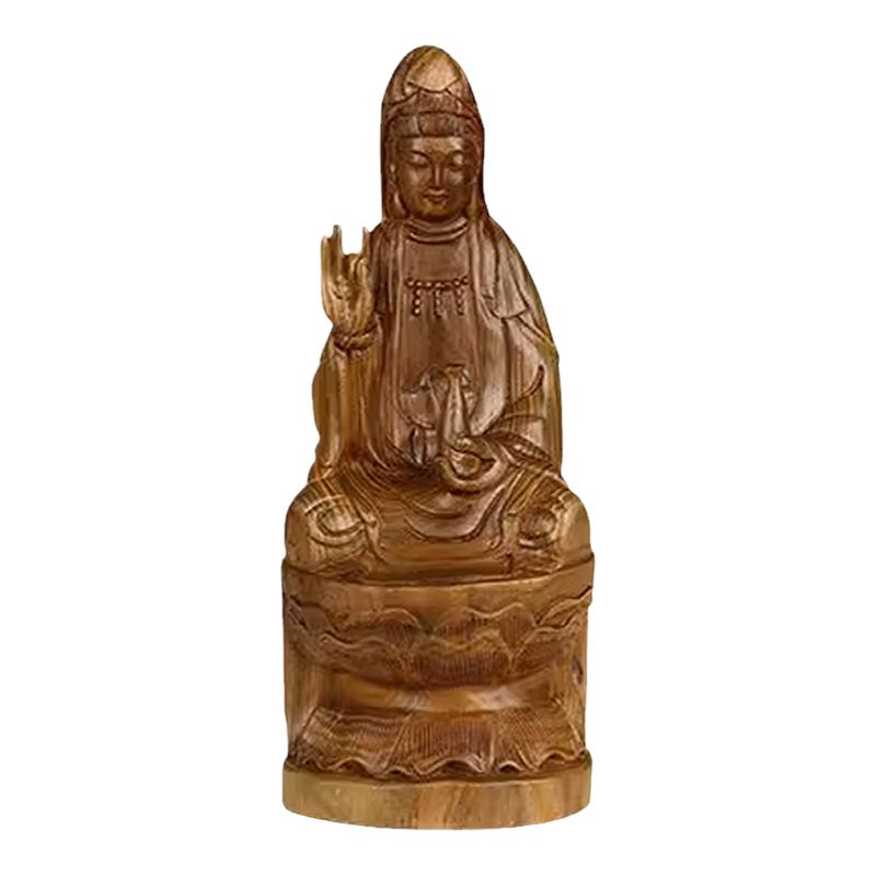 绿檀观世音菩萨供奉神像工艺品