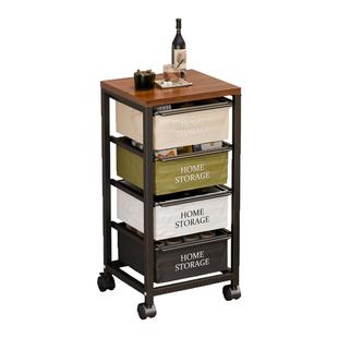 中古小推车家用落地零食多层置物架客厅桌边柜收纳可移动沙发边几