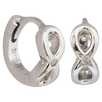 耳骨扣通体S925纯银耳环甜酷风耳骨钉迷你叠戴8字无限符号小耳圈