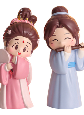 牛郎织女中国风情侣摆件