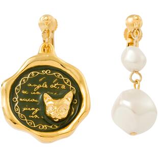 【自营】OSEWAYA猫咪珍珠无耳洞耳夹复古小众不对称耳环节日礼物