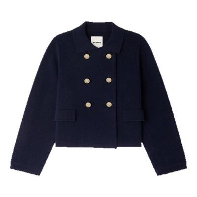 SANDRO女装法式双排扣针织外套