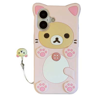 @BOBBY PLANET日本轻松熊铃铛可爱卡通适用iphone17Promax手机壳苹果1654硅胶132松弛熊立体情侣款air防摔女8