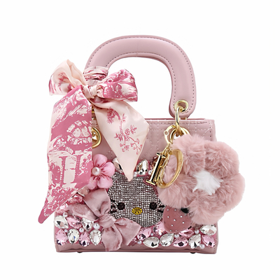 CallmeKitten小香风高级感镶钻戴妃包2026新款法式小众猫咪小方包