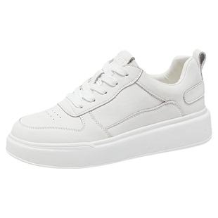 真皮大码小白鞋女40-42码百搭低帮休闲女板鞋松糕厚底牛皮女单鞋