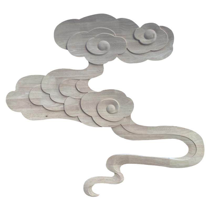 祥云纹中式雕花板实木浮雕顶棚装饰品家居墙壁挂件镂空工艺品花片