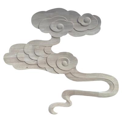 中式东阳木雕实木祥云纹装饰品