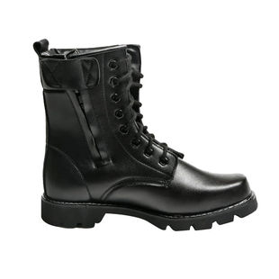 男透气作战靴登山鞋高帮羊毛钢底加绒加厚棉靴保安鞋冬季皮鞋皮靴