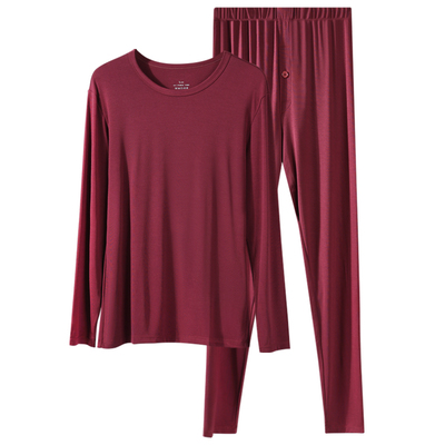 花花公子莫代尔秋衣秋裤男薄款安可拉红保暖内衣套装本命年秋冬季