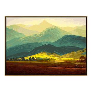 三原色数字油画diy手工填充填色画手绘客厅风景油彩装饰画 巨人山