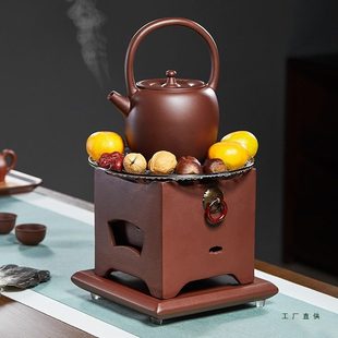 紫砂茶炉明火围炉煮茶器小碳炉子室内老式 打边炉炭火风炉户外烧烤