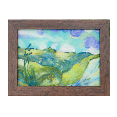 数绵羊羊毛毡戳戳乐diy材料包 起风了相框画 装饰摆件送情侣礼物