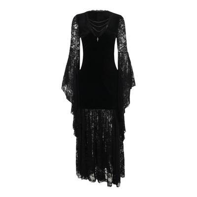 万圣节哥特风蝙蝠袖连衣裙cos