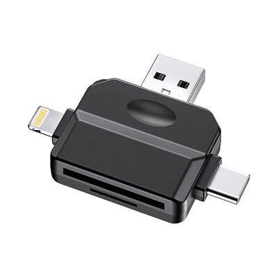 优联适用苹果索尼佳能手机读卡器三合一万能USB2.0单反ccd相机数码SD卡TF内存卡储存type-c转换导出电脑iPad