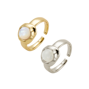 【会员专属秒杀】SOFTROOM母贝肌理开口戒指天然月光石清冷极简