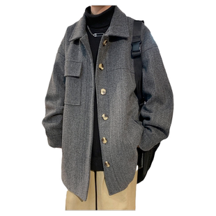 毛呢大衣男中长款呢子风衣秋季港风冬季西装高级感双面呢羊绒外套