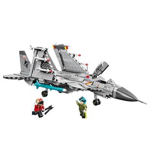 森宝积木歼15军事军模飞机战斗机收藏国产拼搭积木模型拼装玩具