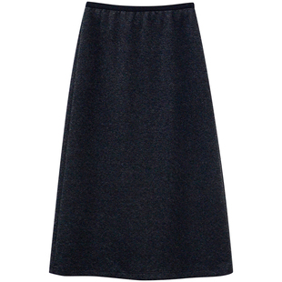 一三良品小个子洋气黑灰色加厚卫裙长裙包臀裙子直筒半身裙女秋冬