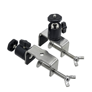 钓椅灯架 方管专用钓鱼灯支架夜钓灯夹式万向栏杆钓台横木灯座