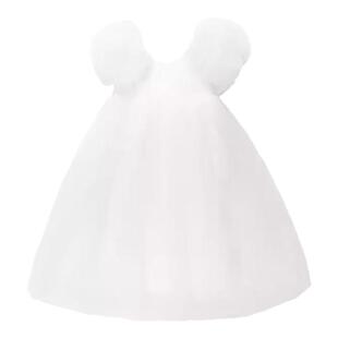 女童连衣裙夏装高级感洋气白色婚纱主持人礼服纱裙儿童生日公主裙