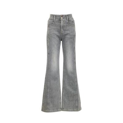 绫致ONLY2026春季新款显瘦立体斜裁侧线设计喇叭裤牛仔裤女