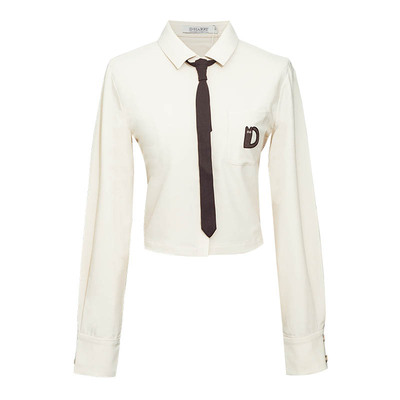 D-HARRY/迪哈利米色短款长袖衬衫