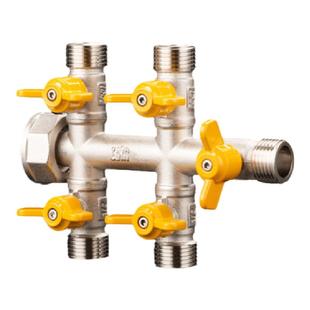 然气阀门开关天燃气表专用球阀 一进多出四五六通M30螺纹煤气三通