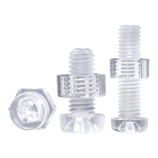 PC透明亚克力组合钉十字圆头螺丝螺母大全塑料塑胶螺钉M3M4M5M6M8