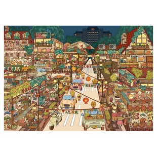 藏在小吃街里的大学回忆造景贴纸睡不着文创1.0系列微缩场景3D立体贴画手工diy玩具女孩打发时间新年礼物