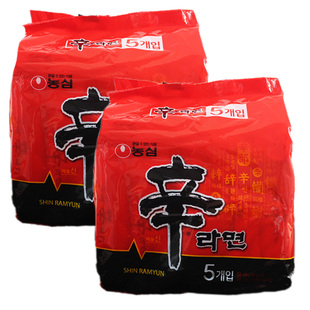 韩国进口方便面农心辛拉面泡面辛辣味香菇牛肉面120g*40包/整箱