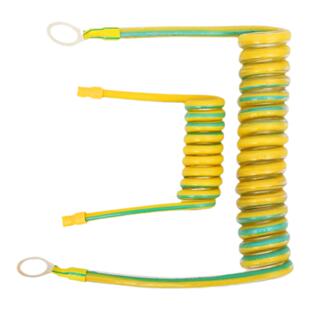 PU螺旋接地线1/1.5/2/4/6平方多股无氧铜线芯弹簧线伸缩线连接线