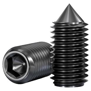 黑色304不锈钢尖端内六角机米紧定螺丝无头顶丝止付M3M4M5M6M8M10