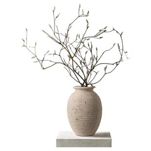 海虹雅林天然洞石仿真花瓶摆件客厅玄关轻奢高级感装饰艺术侘寂风